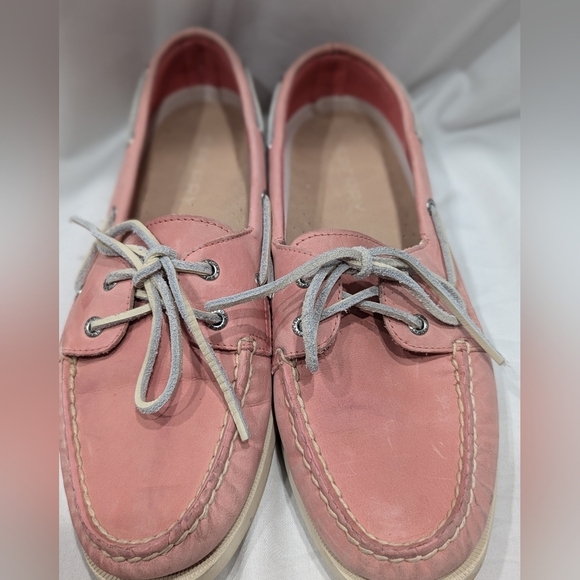 Sperry Top Sider Pink Leather Lace up Boat Deck Shoes Preppy Women’s Size 9 - Picture 2 of 9
